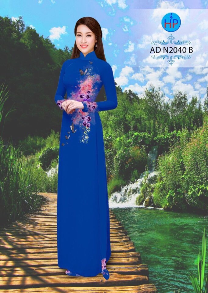 Vải áo dài hoa và bướm AD N2040 - Ảnh 10