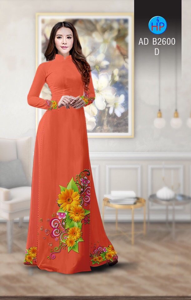 Vải áo dài hoa hướng dương AD B2600 - Ảnh 16
