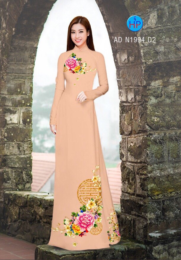 Vải áo dài hoa mẫu đơn AD N1994 - Ảnh 13