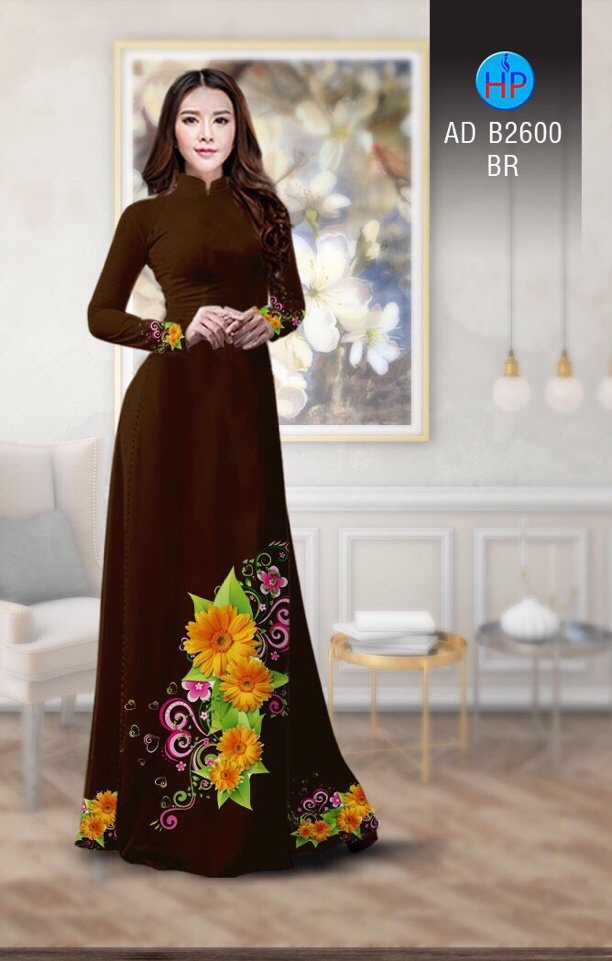 Vải áo dài hoa hướng dương AD B2600 - Ảnh 14
