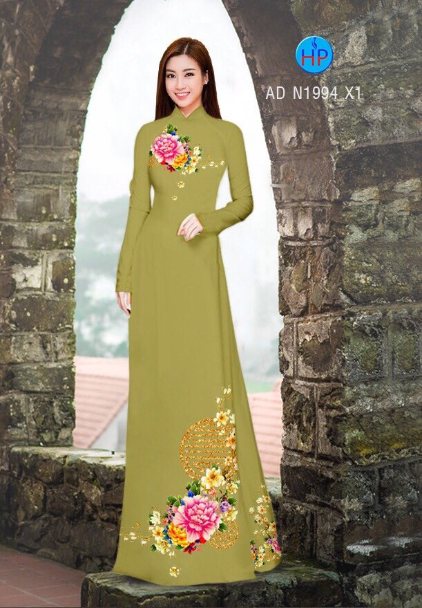 Vải áo dài hoa mẫu đơn AD N1994 - Ảnh 17