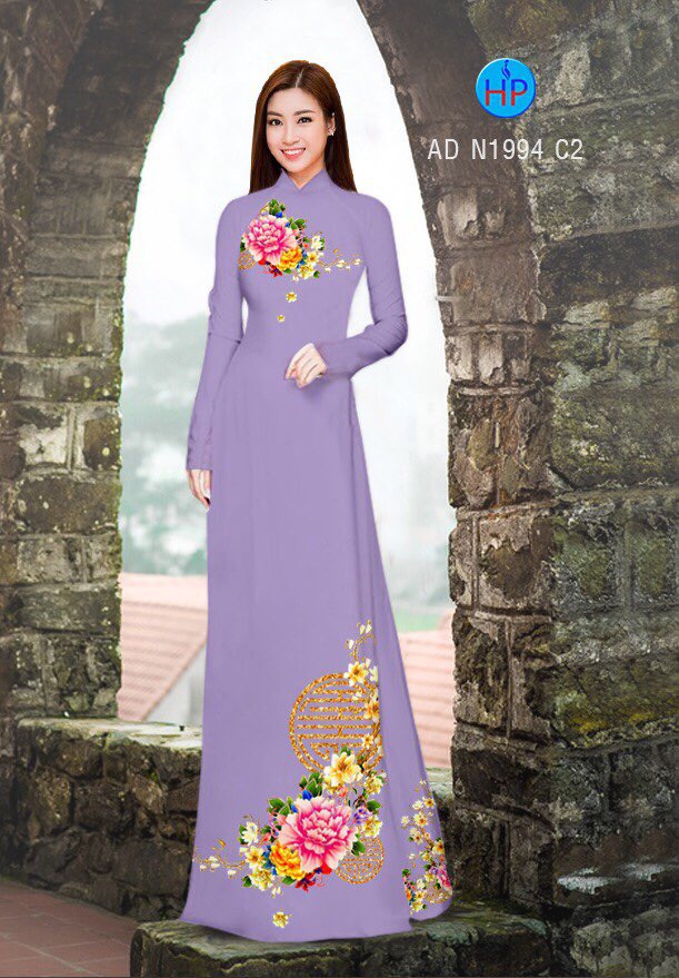 Vải áo dài hoa mẫu đơn AD N1994 - Ảnh 16
