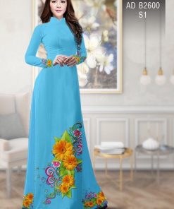 Vải áo dài hoa hướng dương AD B2600