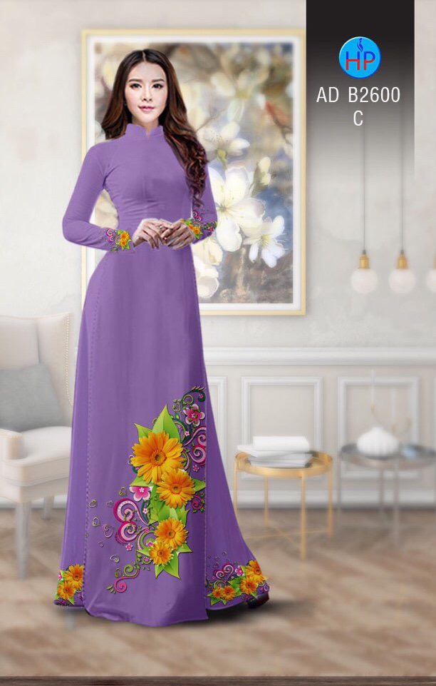 Vải áo dài hoa hướng dương AD B2600 - Ảnh 17