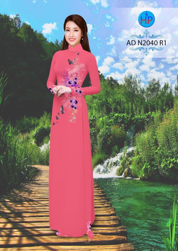 Vải áo dài hoa và bướm AD N2040 - Ảnh 19