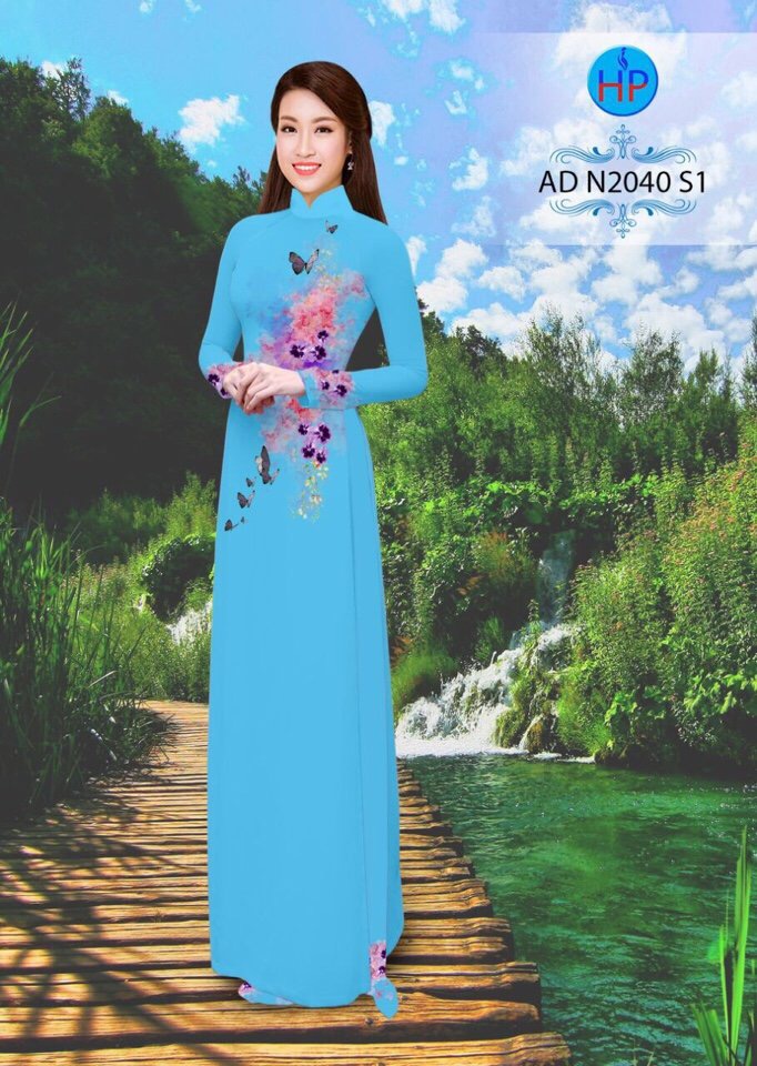 Vải áo dài hoa và bướm AD N2040 - Ảnh 18