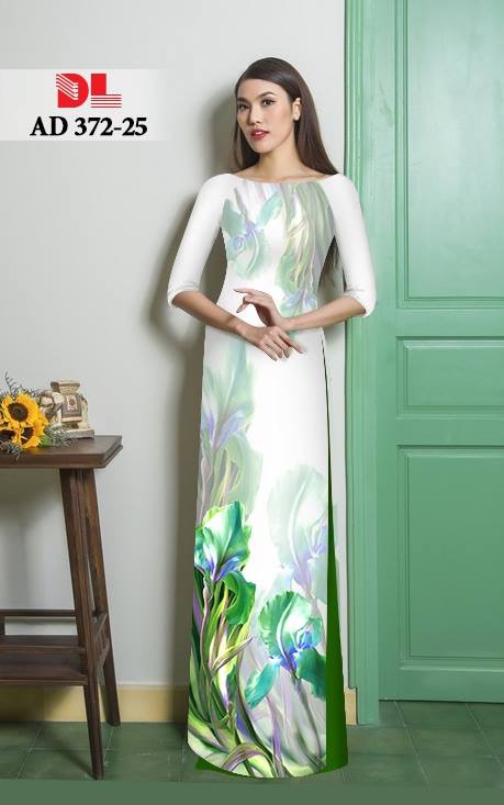 Vải áo dài hoa lan DLAD-372 - Ảnh 8