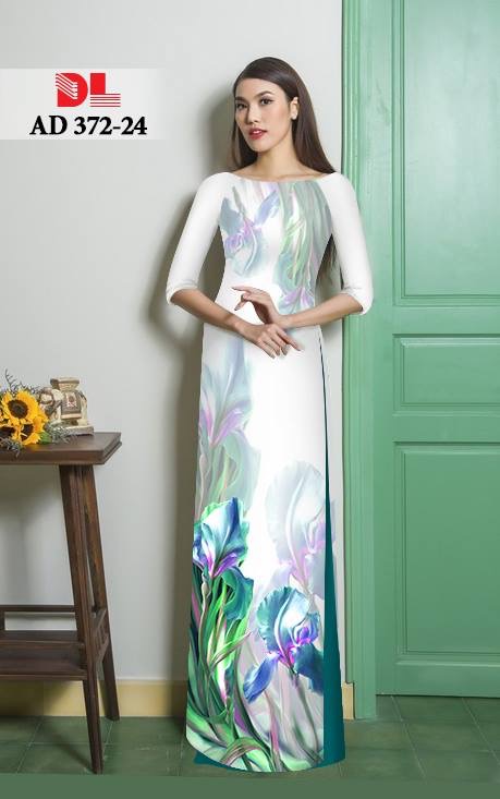 Vải áo dài hoa lan DLAD-372 - Ảnh 7