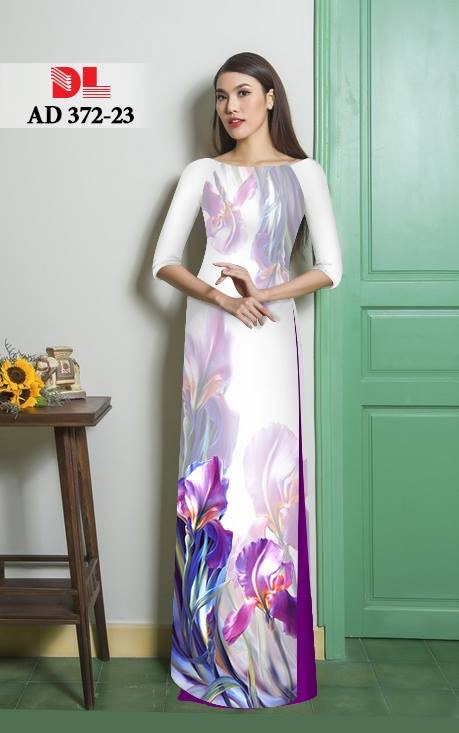 Vải áo dài hoa lan DLAD-372 - Ảnh 2