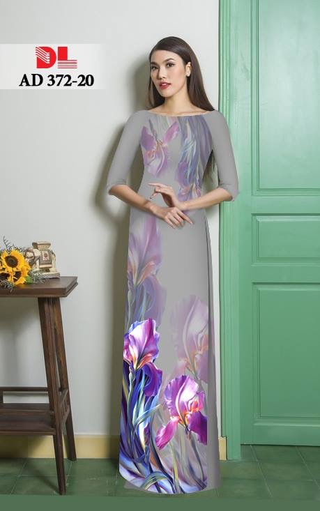 Vải áo dài hoa lan DLAD-372 - Ảnh 5