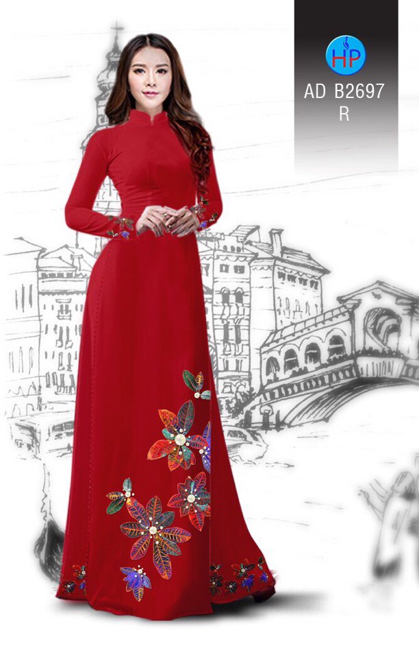 vải áo dài chiếc lá AD B2697 - Ảnh 12