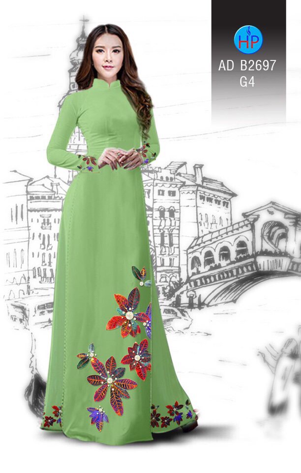 vải áo dài chiếc lá AD B2697 - Ảnh 17