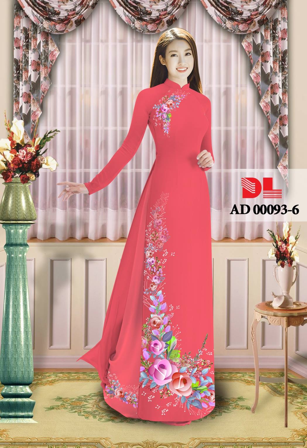 Vải áo dài hoa trên dưới DLAD-00093 - Ảnh 6