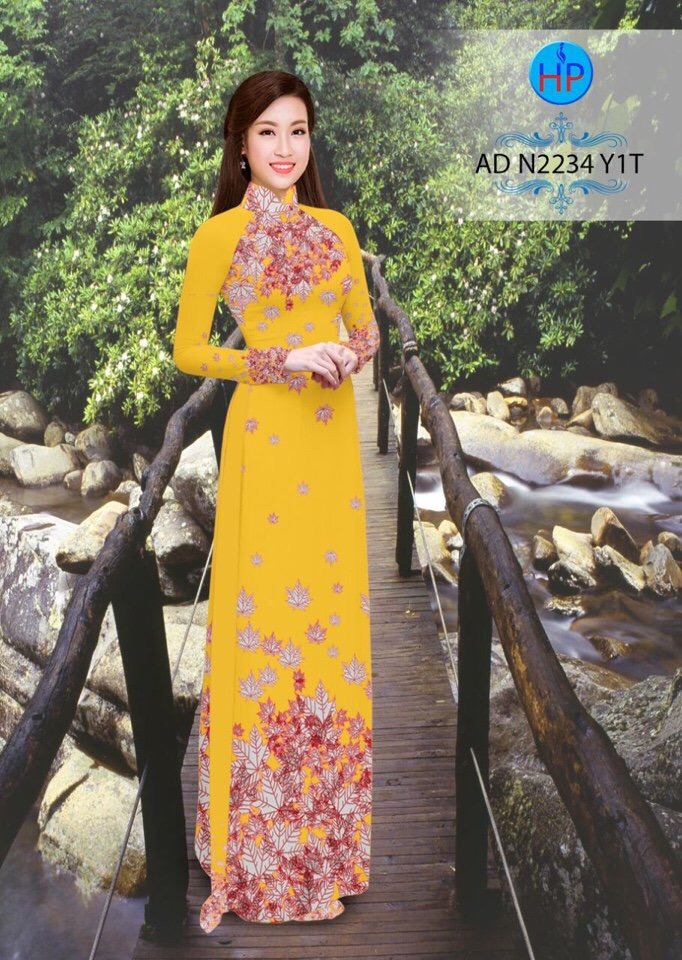 Vải áo dài chiếc lá AD N2234 - Ảnh 5