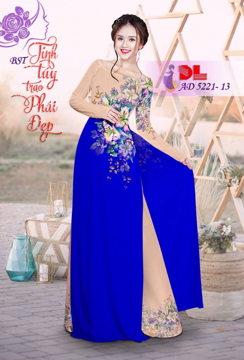 Vải áo dài hoa ngay eo DLAD-5221 - Ảnh 23