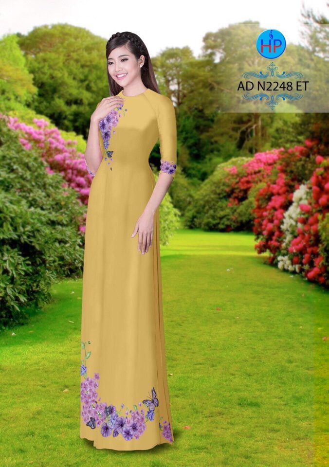 Vải áo dài hoa và bướm AD N2248 - Ảnh 25