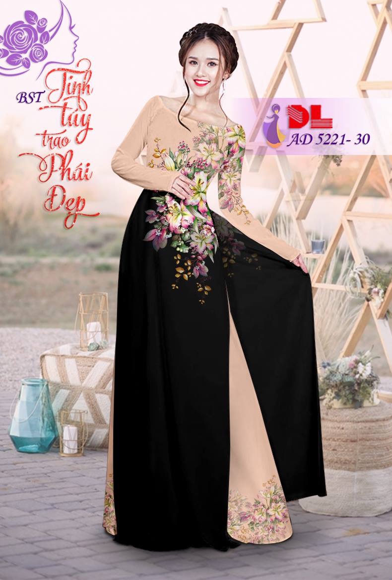 Vải áo dài hoa ngay eo DLAD-5221 - Ảnh 9