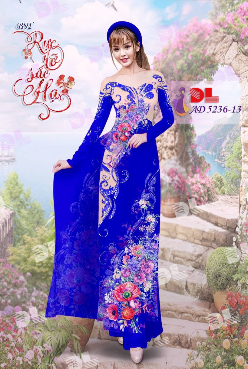 Vải áo dài hoa trên dưới DLAD-5236 - Ảnh 14