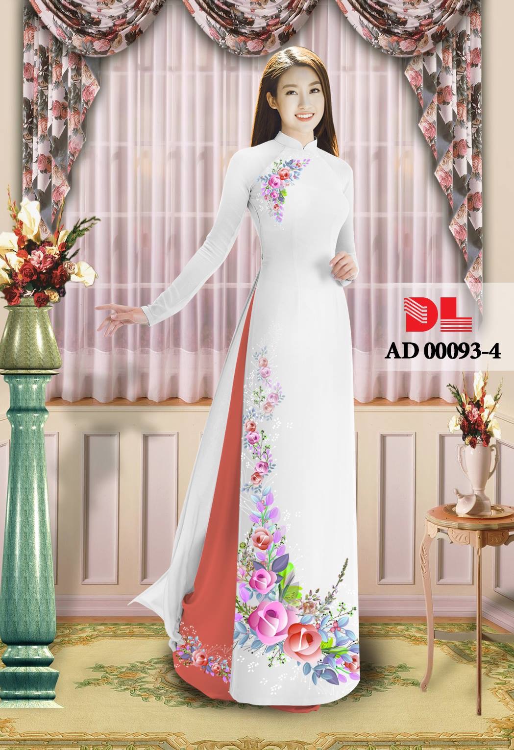 Vải áo dài hoa trên dưới DLAD-00093 - Ảnh 4