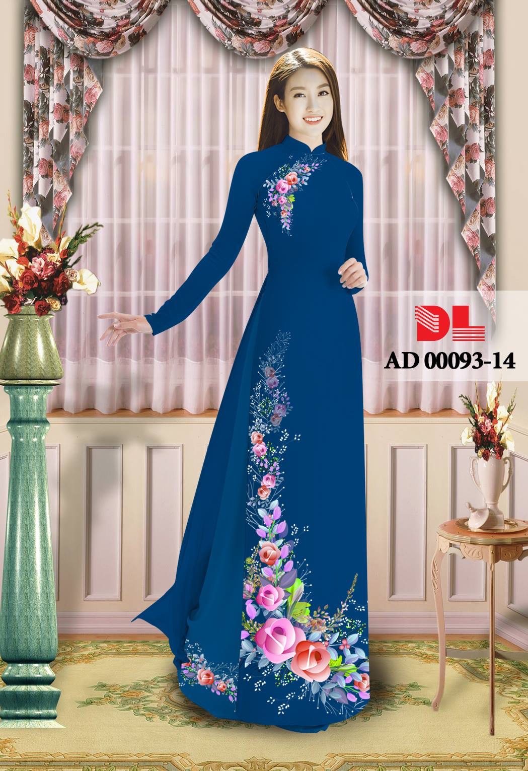 Vải áo dài hoa trên dưới DLAD-00093 - Ảnh 14