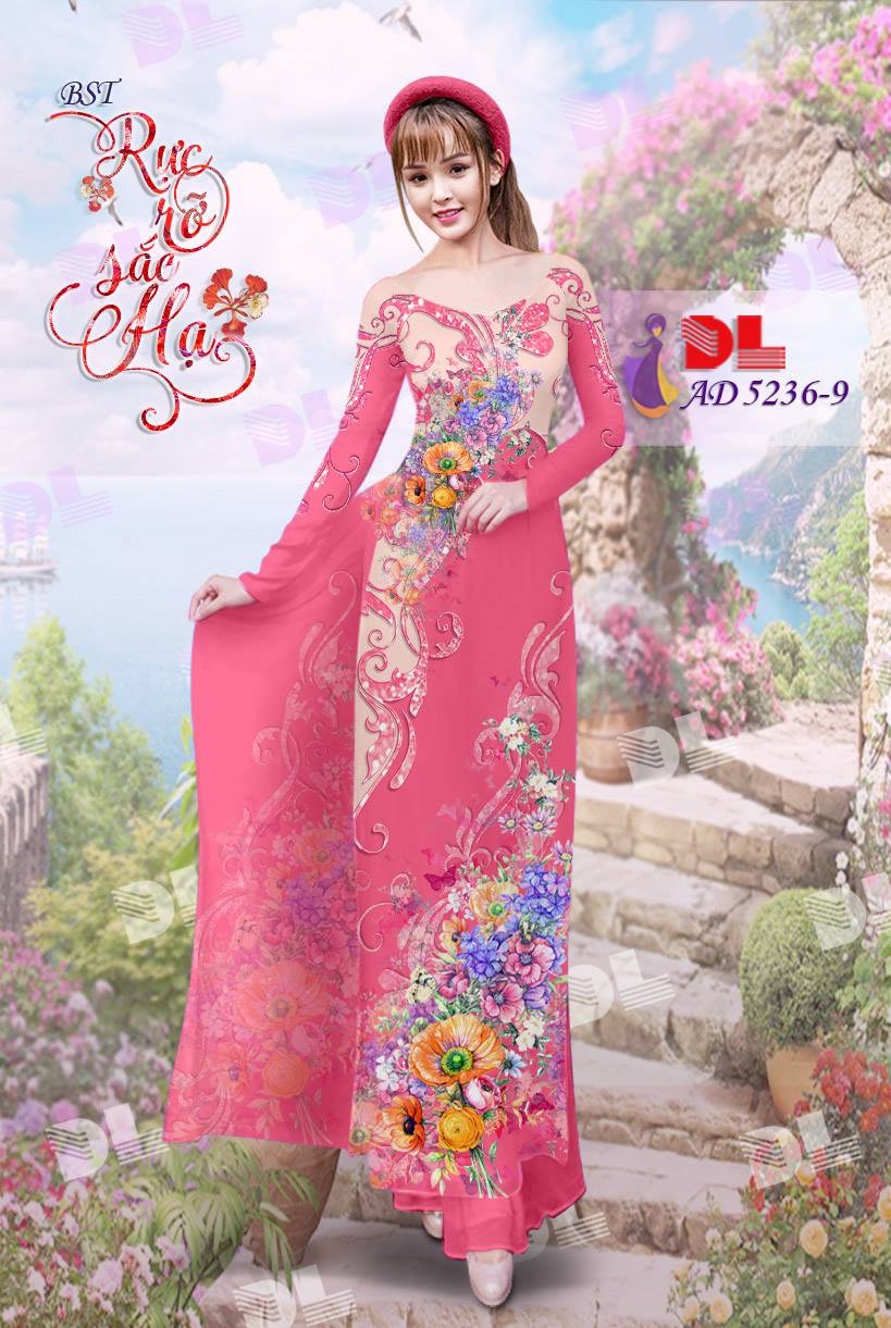 Vải áo dài hoa trên dưới DLAD-5236 - Ảnh 10