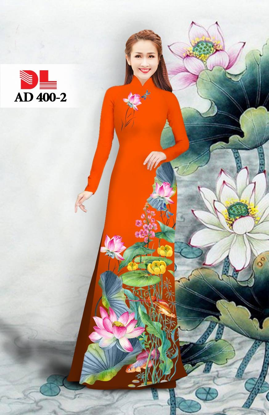 Vải áo dài hoa sen DLAD-400 - Ảnh 16