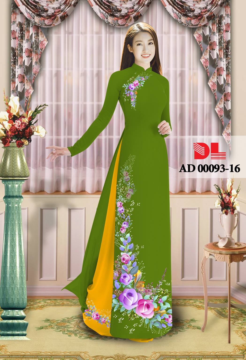 Vải áo dài hoa trên dưới DLAD-00093 - Ảnh 16