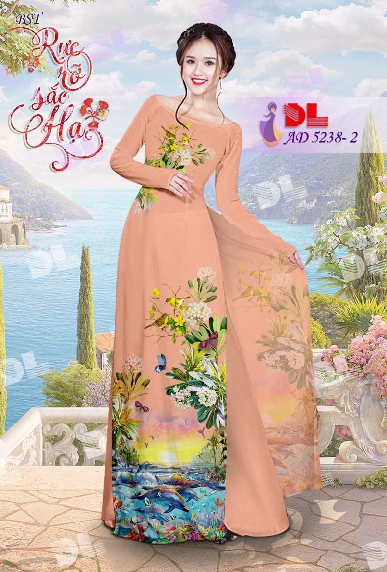 Vải áo dài phong cảnh biển DLAD-5238 - Ảnh 29