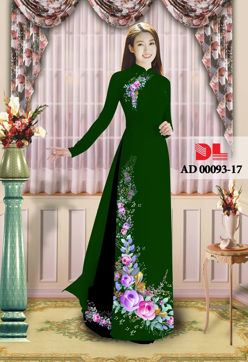 Vải áo dài hoa trên dưới DLAD-00093 - Ảnh 17