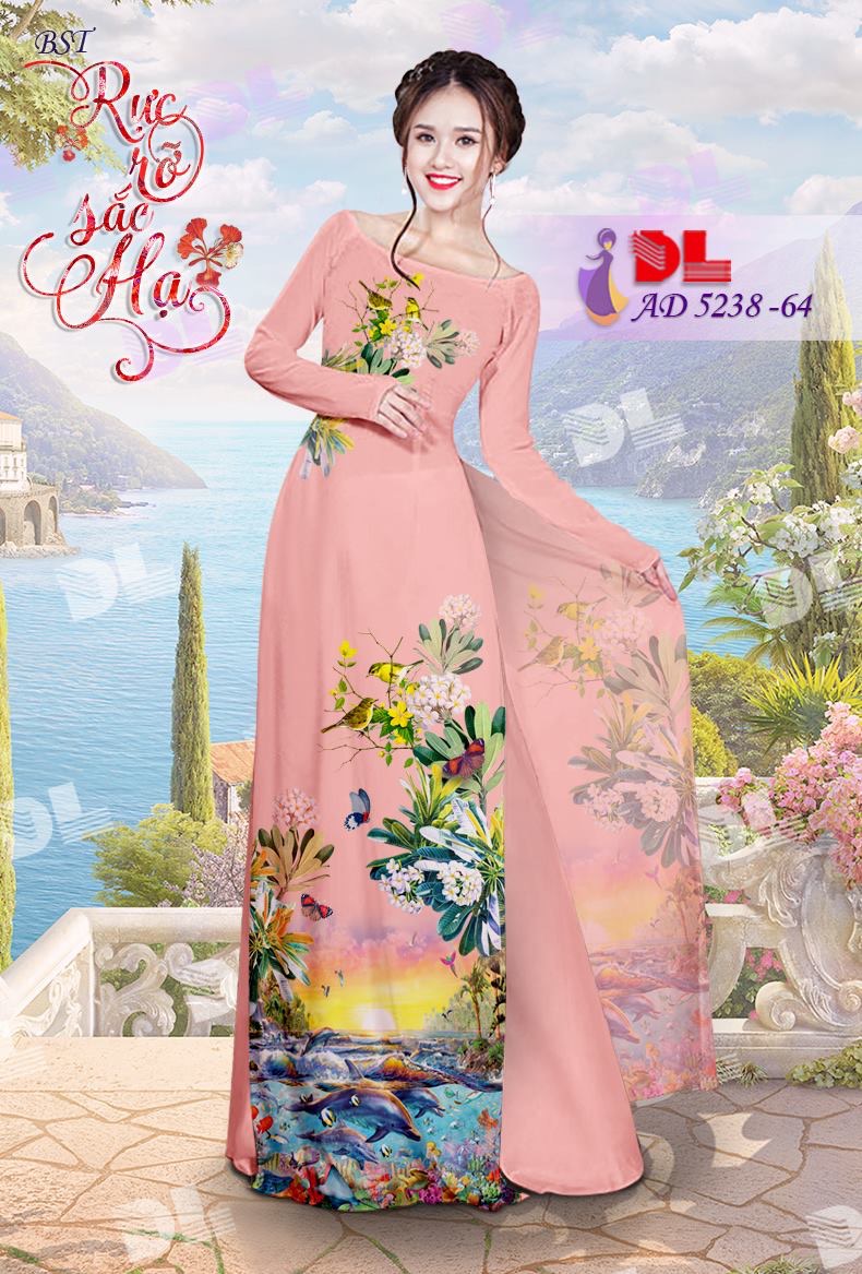 Vải áo dài phong cảnh biển DLAD-5238 - Ảnh 30