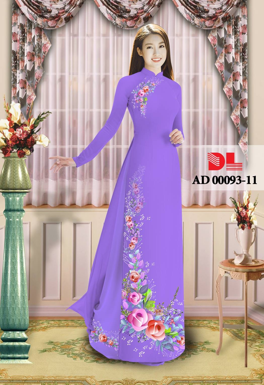 Vải áo dài hoa trên dưới DLAD-00093 - Ảnh 11