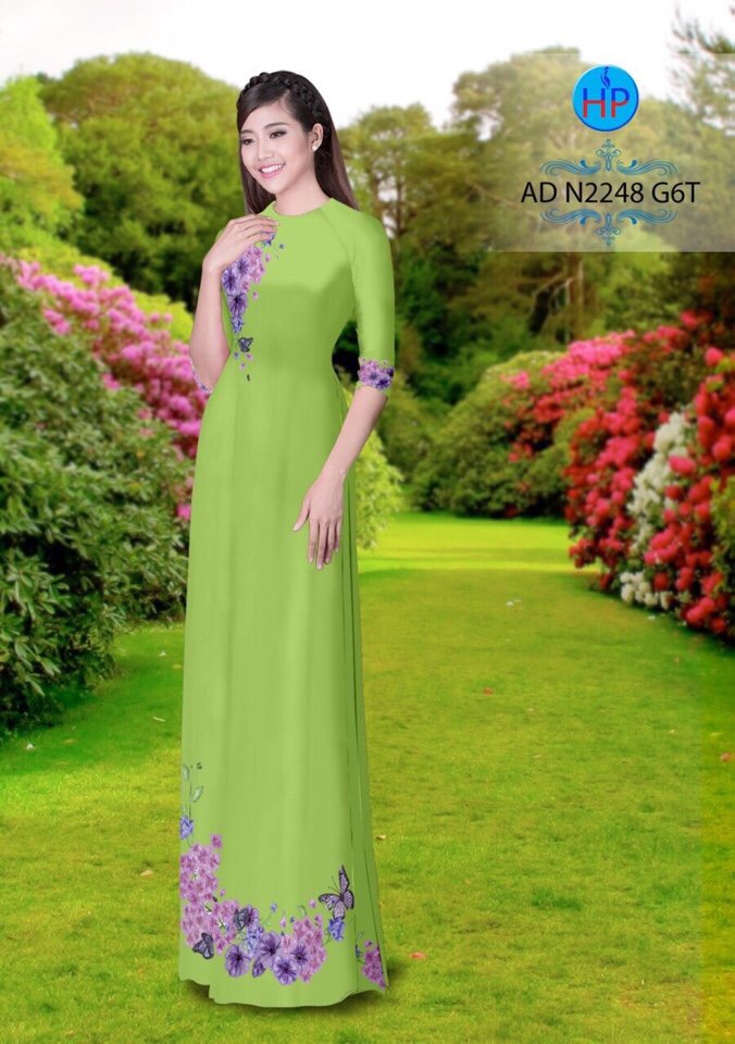 Vải áo dài hoa và bướm AD N2248 - Ảnh 22