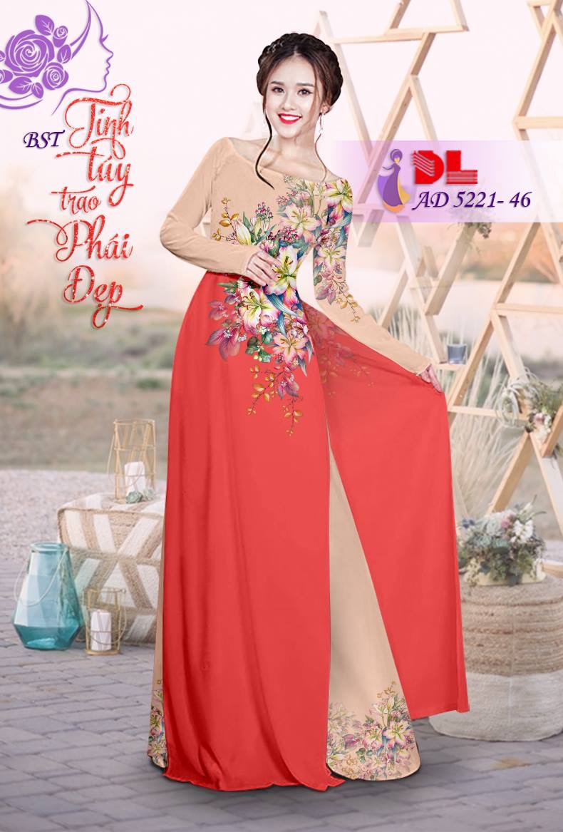 Vải áo dài hoa ngay eo DLAD-5221 - Ảnh 10