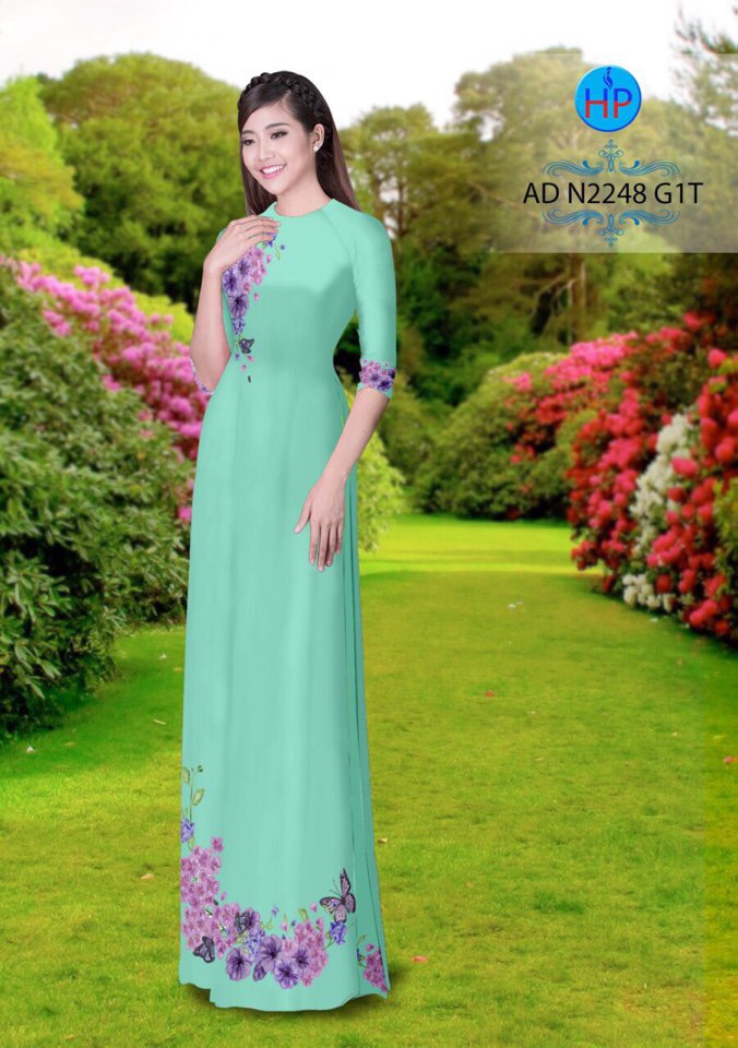 Vải áo dài hoa và bướm AD N2248 - Ảnh 24