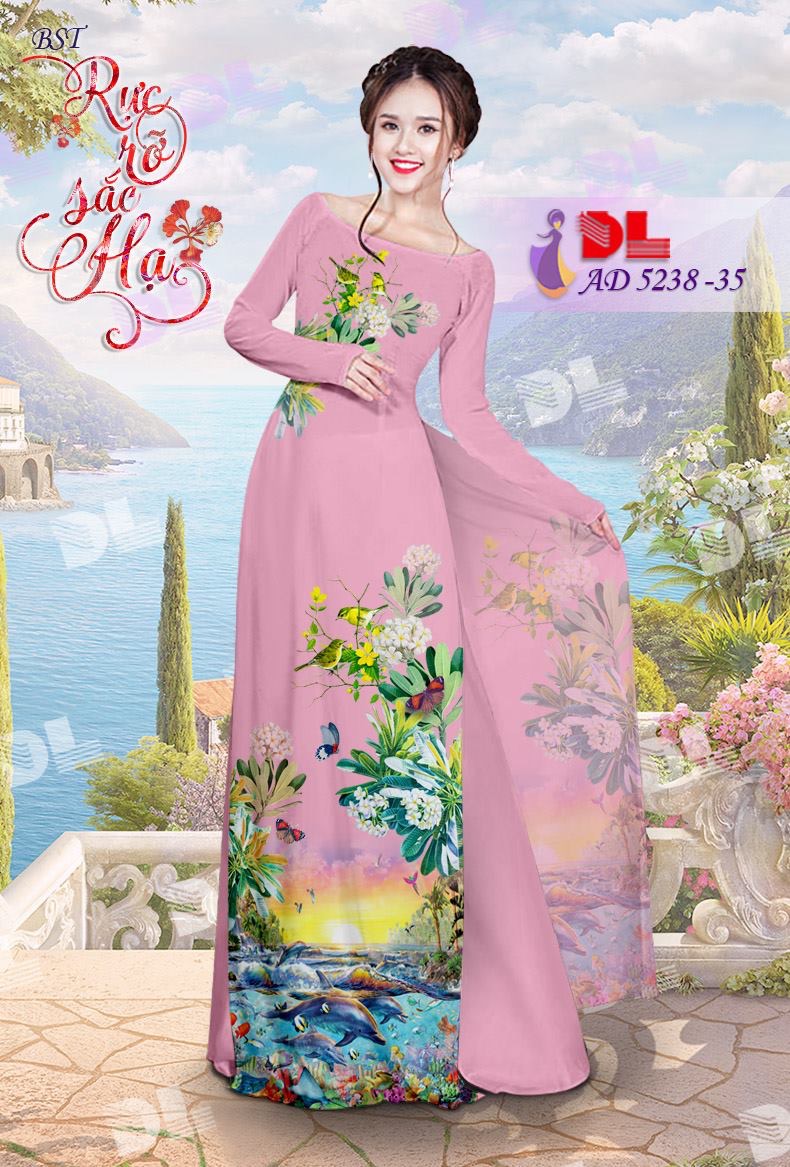 Vải áo dài phong cảnh biển DLAD-5238 - Ảnh 20