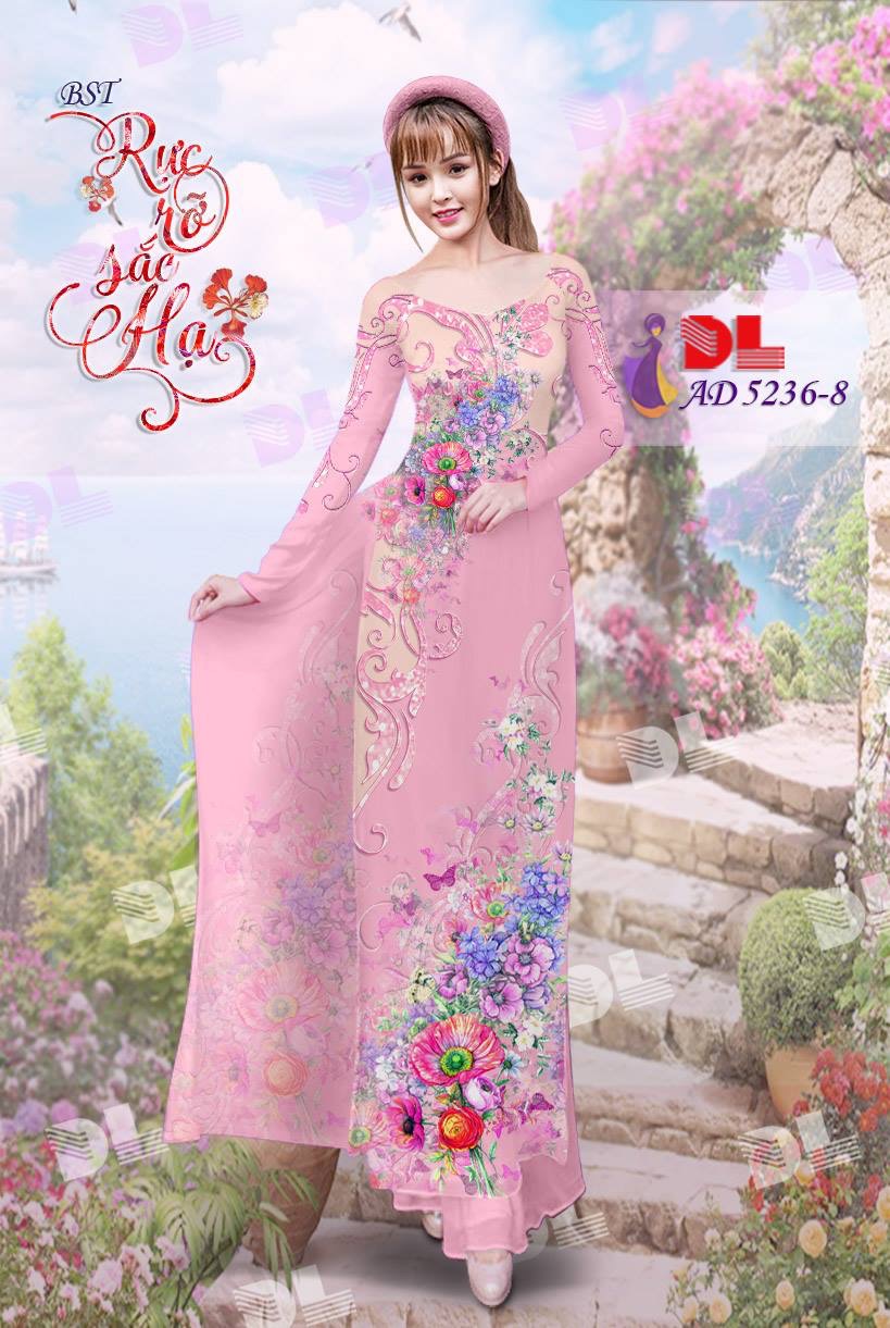 Vải áo dài hoa trên dưới DLAD-5236 - Ảnh 9