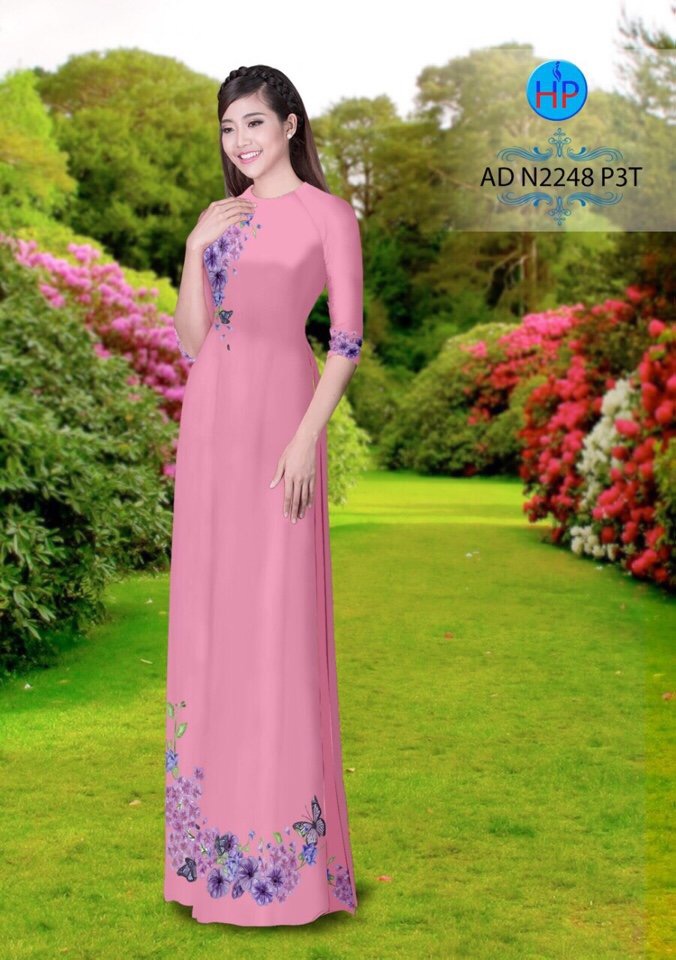 Vải áo dài hoa và bướm AD N2248 - Ảnh 17