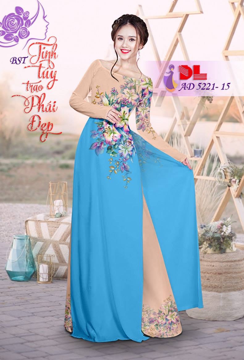 Vải áo dài hoa ngay eo DLAD-5221 - Ảnh 25