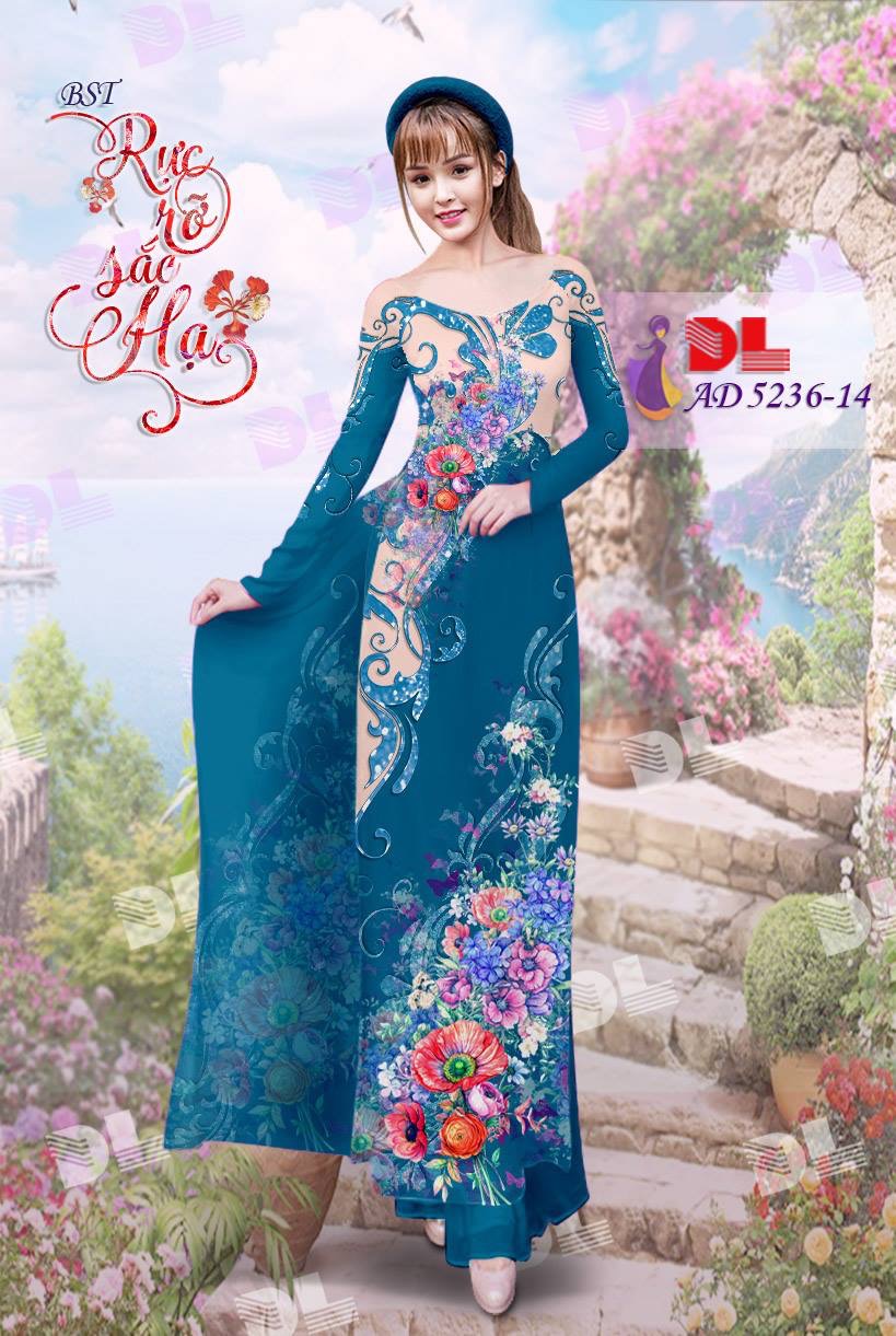 Vải áo dài hoa trên dưới DLAD-5236 - Ảnh 15