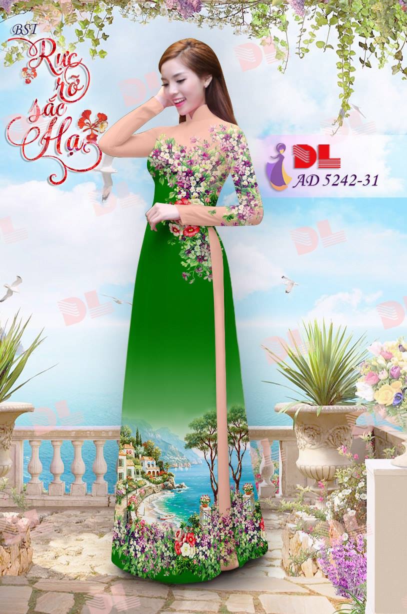 Vải áo dài phong cảnh DLAD-5242 - Ảnh 22