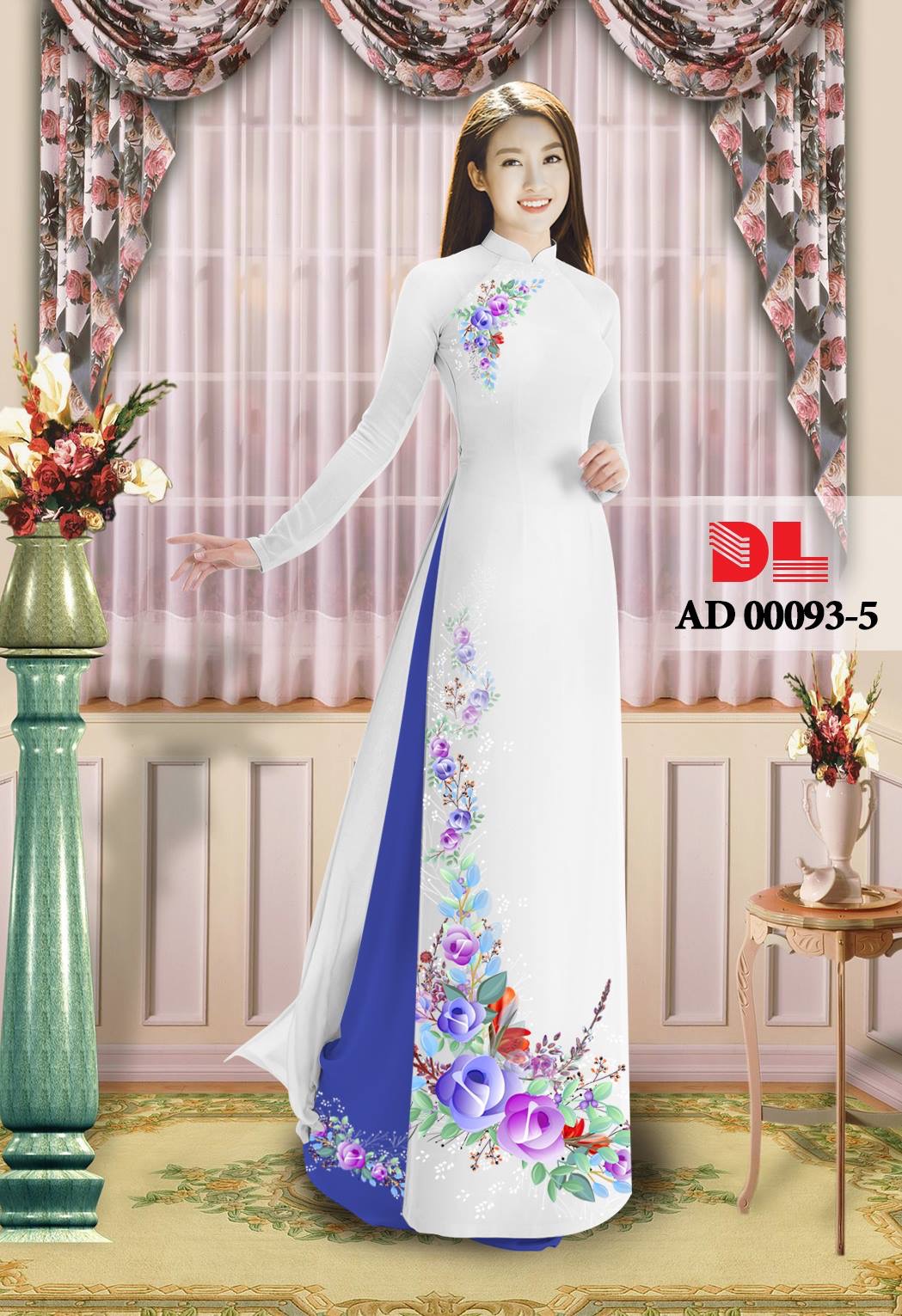 Vải áo dài hoa trên dưới DLAD-00093 - Ảnh 5
