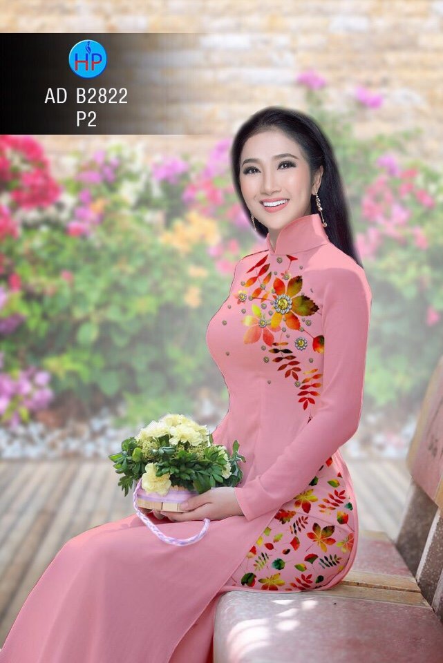 Vải áo dài chiếc lá AD B2822 - Ảnh 2