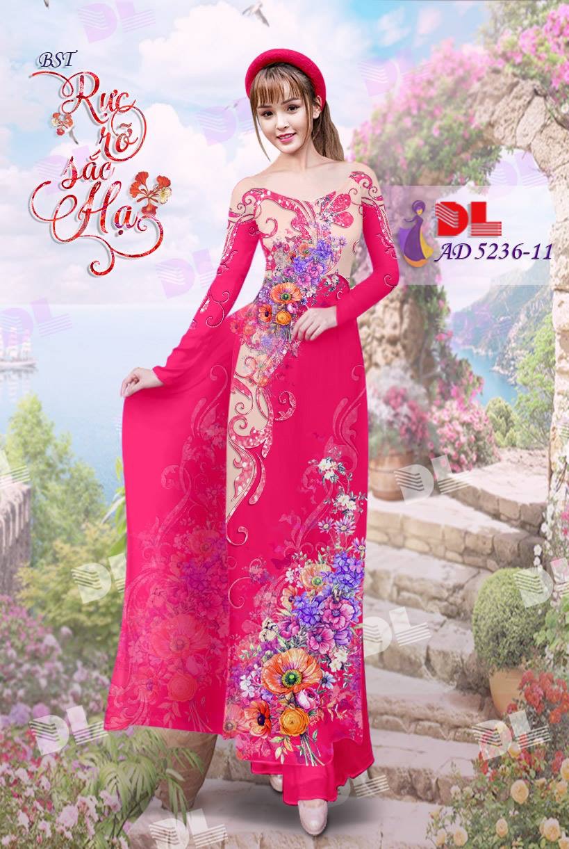 Vải áo dài hoa trên dưới DLAD-5236 - Ảnh 12