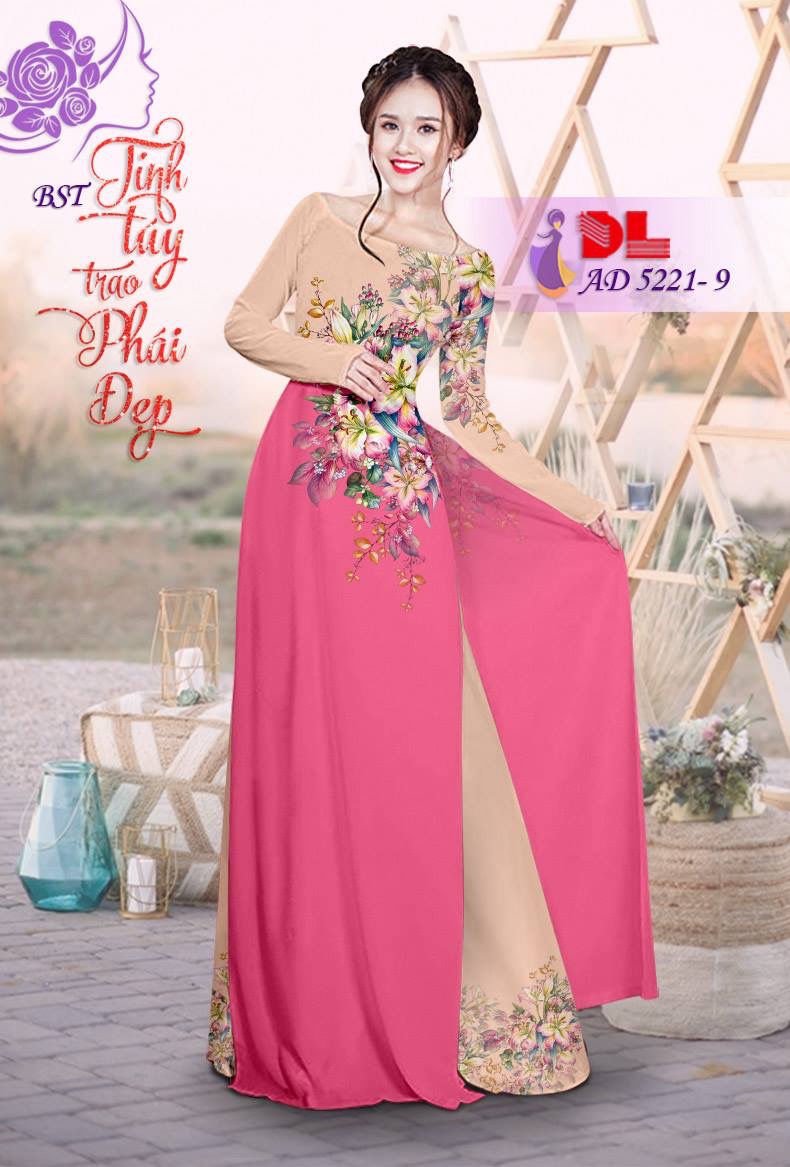 Vải áo dài hoa ngay eo DLAD-5221 - Ảnh 19