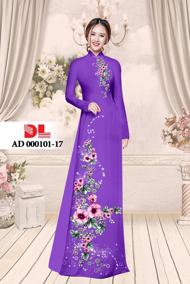 Vải áo dài hoa trên dưới DLAD-000101 - Ảnh 2
