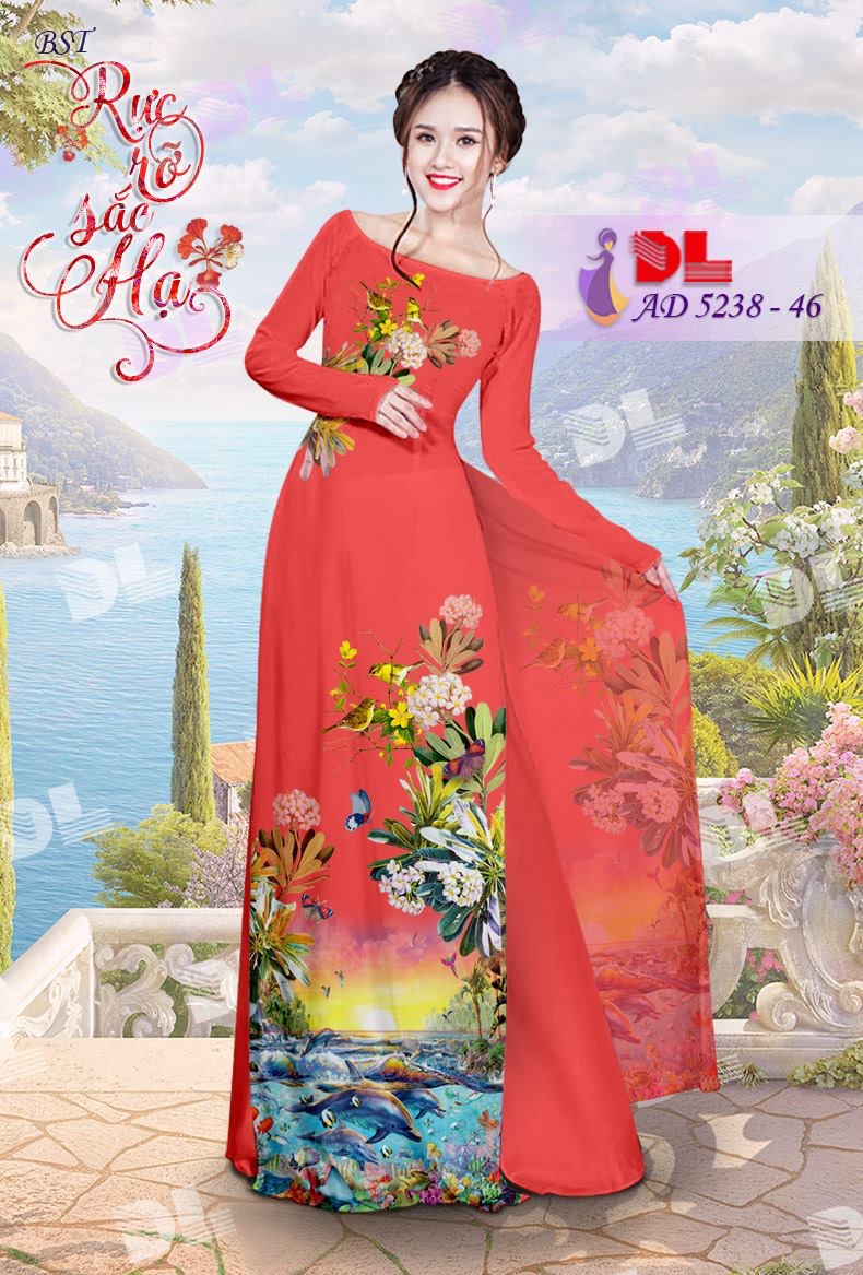 Vải áo dài phong cảnh biển DLAD-5238 - Ảnh 25