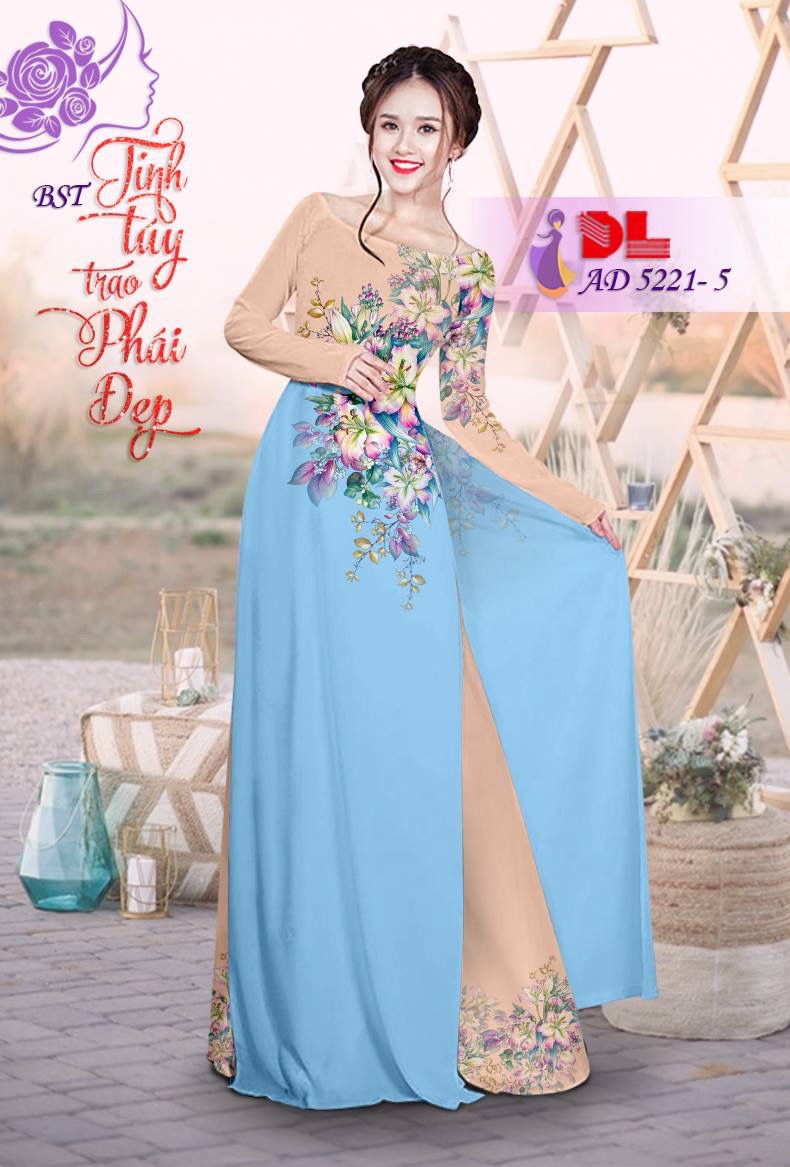 Vải áo dài hoa ngay eo DLAD-5221 - Ảnh 16