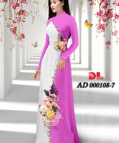 Vải áo dài hoa hồng DLAD-000108