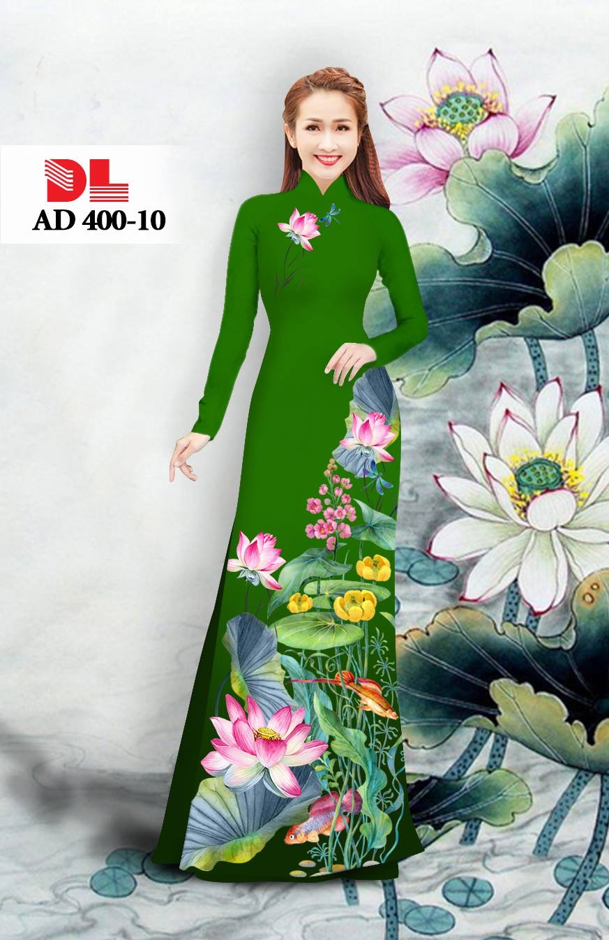 Vải áo dài hoa sen DLAD-400 - Ảnh 6