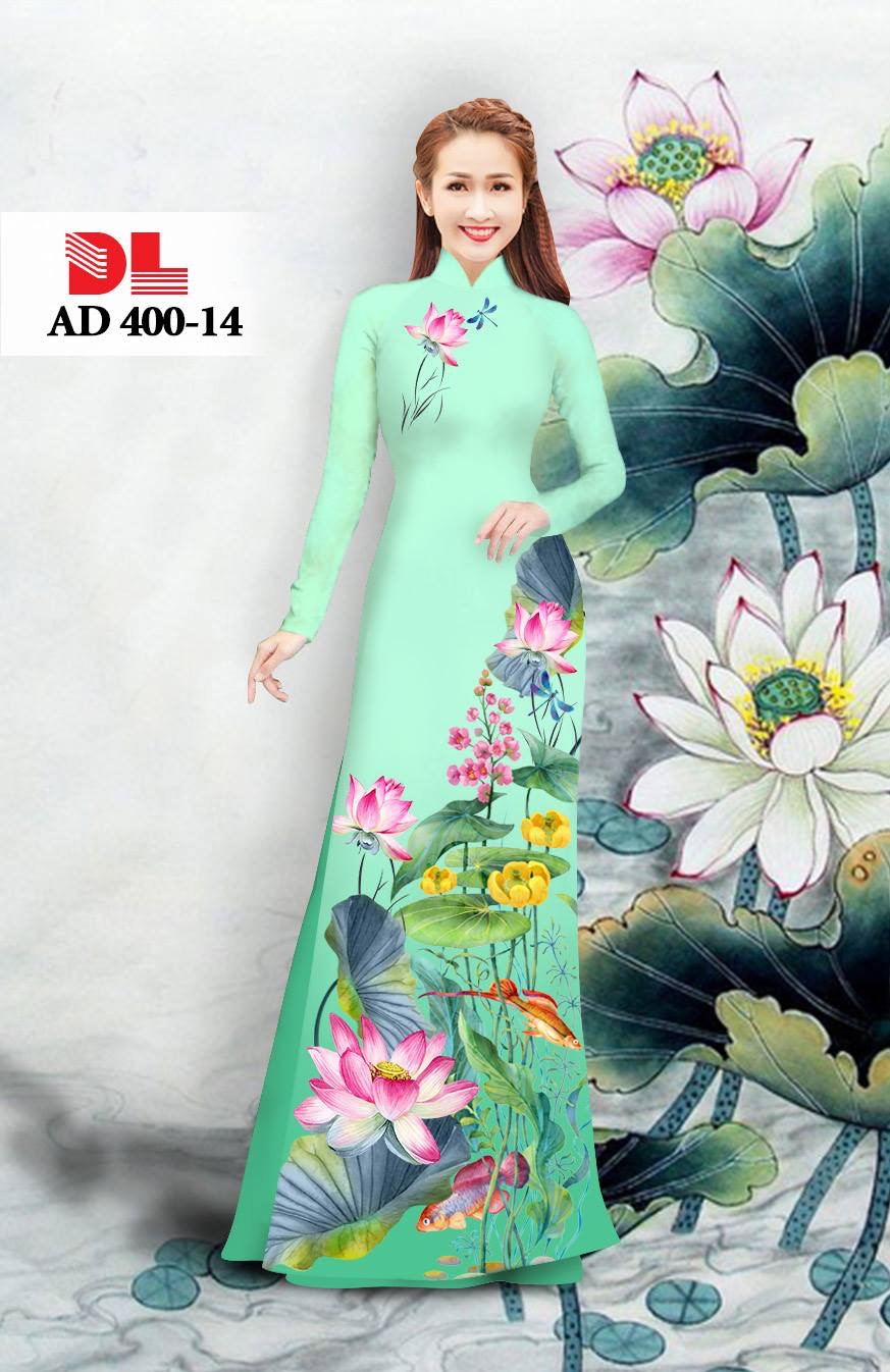 Vải áo dài hoa sen DLAD-400 - Ảnh 10